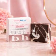 Load image into Gallery viewer, Beauty Hacks CHOCOLATE NIACINAMIDE FUDGY SOAP BAR | Natural Milk & Chocolate Glowing, Brightening & Moisturizing Soap