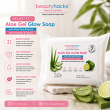 Load image into Gallery viewer, Beauty Hacks ALOE GEL GLOW SOAP | Aloe Vera + Niacinamide + Tawas | Brightening & Freshening Soap (7 X 80g)