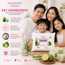 Load image into Gallery viewer, Beauty Hacks ALOE GEL GLOW SOAP | Aloe Vera + Niacinamide + Tawas | Brightening & Freshening Soap (7 X 80g)