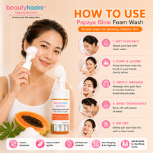 Load image into Gallery viewer, PAPAYA GLOW FOAM WASH Brightening Facial Cleanser | Deep Cleansing & Gentle Exfoliation | 100ml