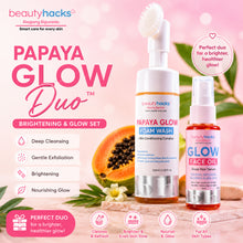 Load image into Gallery viewer, Beauty Hacks Papaya Glow Duo™ | Papaya Glow Foam Wash + Glow Face Oil | Brightening & Glow Set