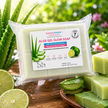 Load image into Gallery viewer, Beauty Hacks ALOE GEL GLOW SOAP | Aloe Vera + Niacinamide + Tawas | Brightening &amp; Freshening Soap (7 X 80g)
