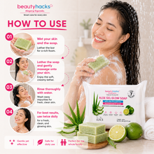 Load image into Gallery viewer, Beauty Hacks ALOE GEL GLOW SOAP | Aloe Vera + Niacinamide + Tawas | Brightening &amp; Freshening Soap (7 X 80g)
