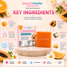 Load image into Gallery viewer, Beauty Hacks CERAMIDE KOJIC SOAP 80g | Brightening &amp; Moisturizing with Ceramides &amp; Vitamin C
