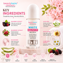 Load image into Gallery viewer, Beauty Hacks WHITE HEALTHY PIT DEO ROLL-ON – Brightening &amp; Odor Protection
