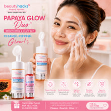 Load image into Gallery viewer, Beauty Hacks Papaya Glow Duo™ | Papaya Glow Foam Wash + Glow Face Oil | Brightening &amp; Glow Set

