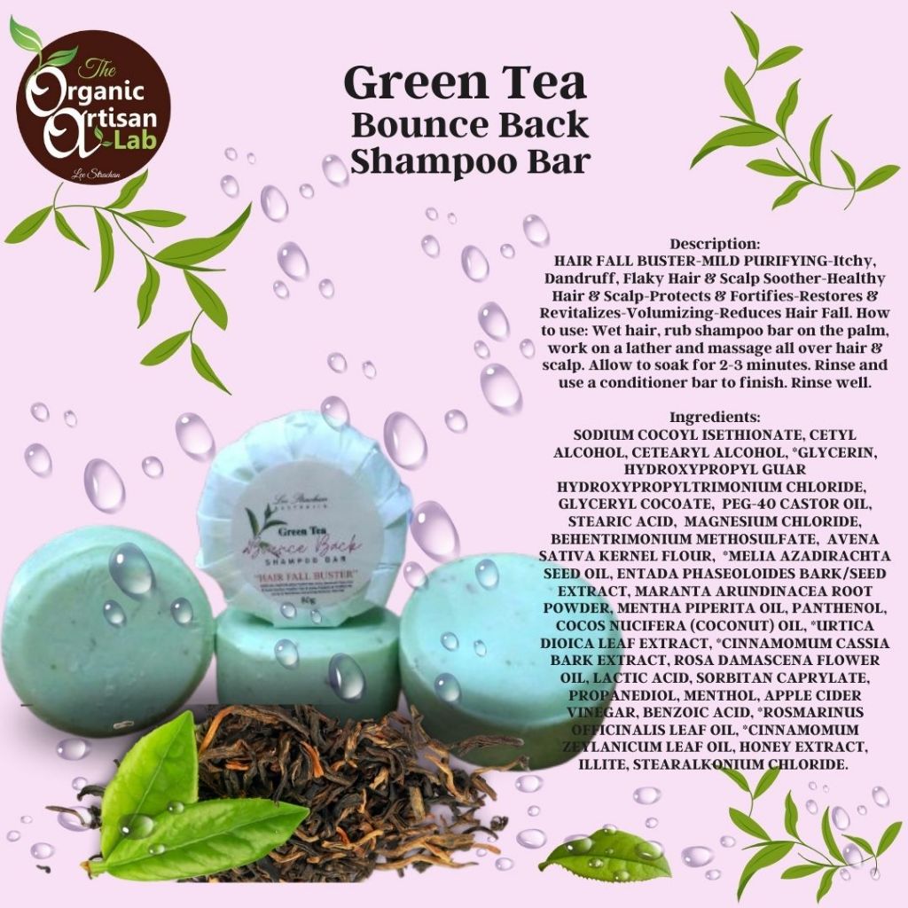 Green Tea BOUNCE BACK Shampoo Bar, 80g