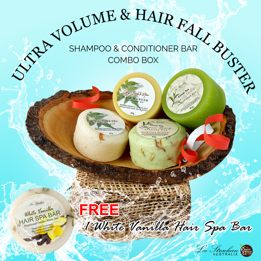 Ultra Volume, Hair Repair Shampoo & Conditioner Bar COMBO BOX + HAIR SPA BAR